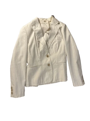 Blazer Banana Republic Crema Algodón Blanco Talla 4 Foto 1 de 4