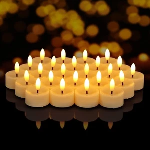 50 Pack Battery Operated Tea Lights Candles, Realistic Flickering Flameless L... - Picture 1 of 8