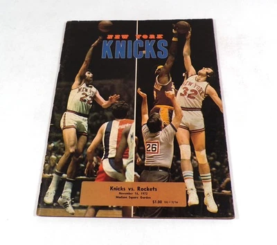 1972-73 Houston Rockets at New York Knicks NBA Basketball Program 11-16-72 - Image 1 of 2