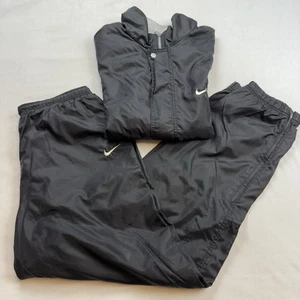 VTG 90's Nike Nylon Track Suit Men's XL Black Windbreaker Baggy Streetwear Rare! - Picture 1 of 15
