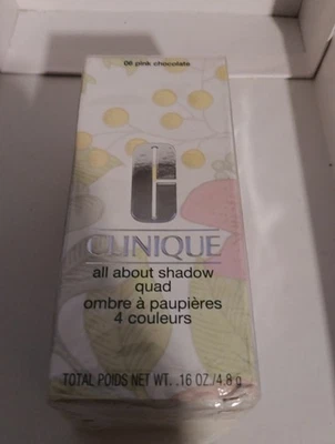 New in Box! Clinique All About Shadow Quad ~ 06 Pink Chocolate   .16oz Nib - Image 1 of 3