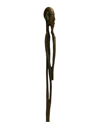 MCM African Elongated Man Statue - Brass/Bronze - Giacometti Style - Image 1 of 4