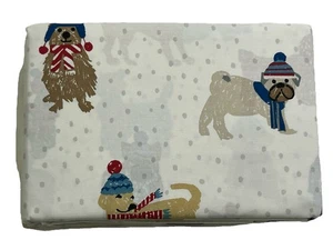 NWT The Company Store Percale KING Dogs in Winter 2 Pillowcases - Picture 1 of 4