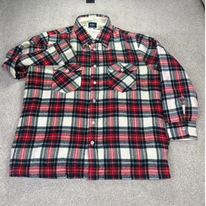Wrangler Stepp Flanell Hemd Jacke Herren rot kariert gefüttert warm Arbeit Western - Bild 1 von 10