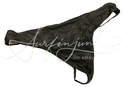 Victoria Secret Vintage Panty Black Silk Medium String Triple Strap Thong Bikini - Image 1 of 2