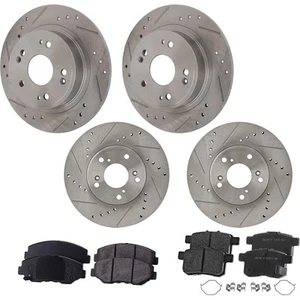 Front & Rear Brake Disc Rotors and Pads Kit For Honda Accord 2008 2015 2016 2017 - Picture 1 of 12