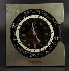 Reloj de Escritorio Cuarzo SEIKO Seikosha Toyota Promo Hora Mundial QZ335D Japón. Raro Vb10 - Imagen 1 de 3
