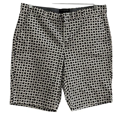 Pantalones cortos Banana Republic para mujer con estampado geométrico talla 10 negro blanco Foto 1 de 4
