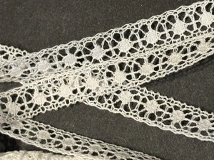Vintage Cluny weiß Spinnennetz Einlage Spitze Hochzeit Handwerk 3/8" breit von Yard - Bild 1 von 5