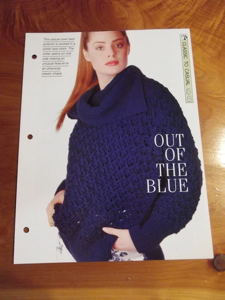 KNITTING PATTERN OUT OF THE BLUE CLASSIC TO CASUAL CREATIVE NEEDLES *GREAT* - Image 1 of 1
