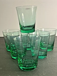 Views Int’l Purity Aqua 3.5” Old Fashioned Modern Crystal Set Of 7 *READ* - Picture 1 of 15