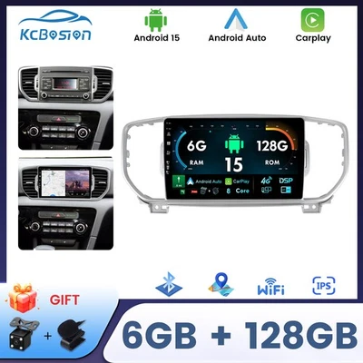6G+128G Autoradio Android 15 Carplay GPS Navi DAB+ Für KIA Sportage4 KX5 2016-18 - Bild 1 von 4