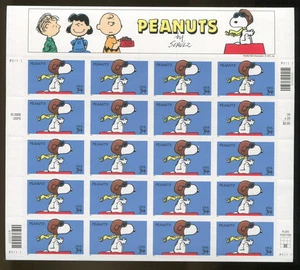 SFSTAMPS US Scott 3507 Peanuts Comic Strip Snoopy Sheet of 20 Stamps MNH 2001 - Picture 1 of 1