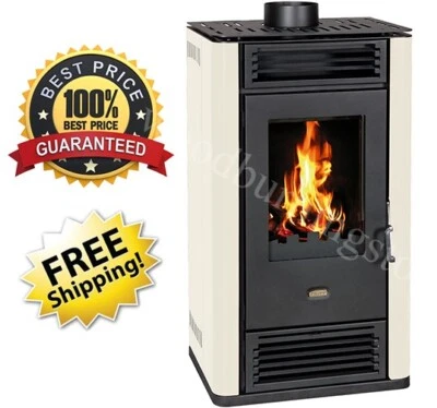 Poêle à Bois Cheminée Prity K3GT D Ivoire 8,1kw  A+ Eco Design - Photo 1/4