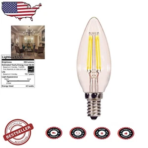 Candle Shape Dimmable LED Bulbs 4.5 Watts - 2700K Warm White Glow, 6 Count - Picture 1 of 4