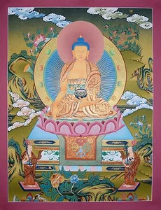 29" x 22.5" Shakyamuni Buddha Tibetano budista Karmakoti ThangkaThanka Pintura - Imagen 1 de 2