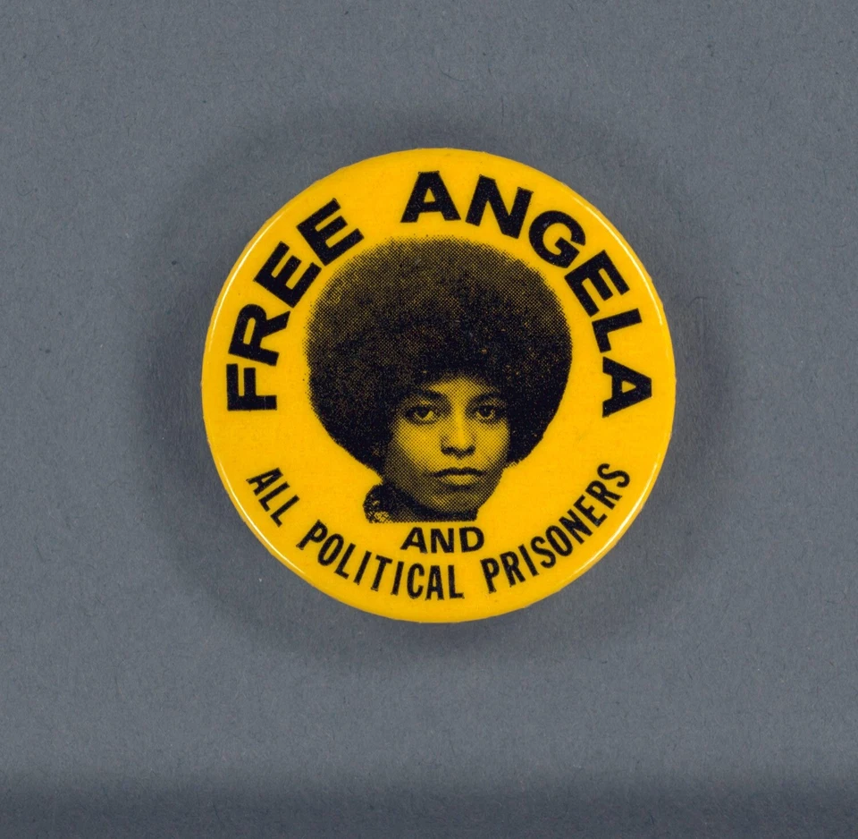 13282.Decor Poster.Wall design.Civil Rights art of vintage button.Angela Davis - Image 1 of 1