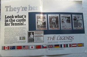 1991 Netpro The Legends TENNIS Cards Sell Sheet Poster (no cards) Tony Trabert +