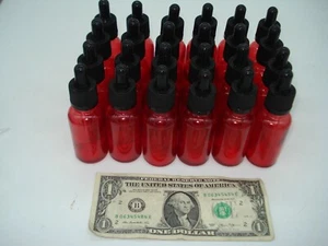 Case of 24 Essential Oils 1oz Red Glass Bottle Dropper 30ml With Cap - Picture 1 of 6