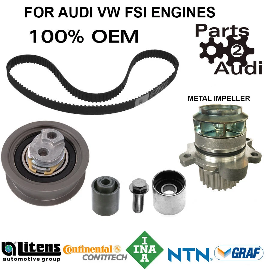 Kit de correa de distribución Audi A3 A4 TT Volkswagen EOS Jetta Passat 2.0T - 5 piezas OEM 100 % Foto 1 de 1