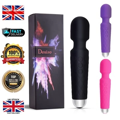 Magic Massage Wand Vibrating Full Body Massager USB Rechargeable Waterproof UK - Image 1 of 4