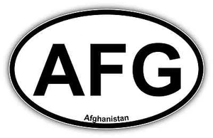 Afghanistan Vehicle Country Code Oval Car Bumper Window Sticker Decal 6"X4" - Picture 1 of 1
