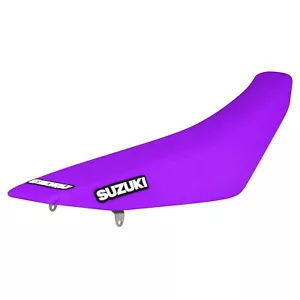 Cubierta de asiento con pinza Suzuki RMZ 450 2008-2017 todo púrpura estándar #42 logotipo - Imagen 1 de 4