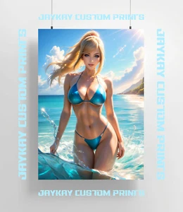 Sexy Samus Aran Metroid  Bikini Poster Print - No Frame - Picture 1 of 3