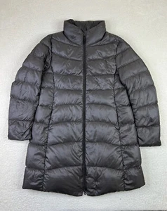 Uniqlo Ultra Light Down Coat Women's XL Gray Full Zip Puffer Parka Length - Picture 1 of 8