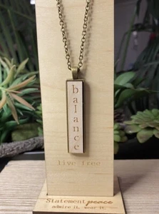 HANDMADE Necklace Artisan BALANCE  Wood Pendant Statement Organic Eco Friendly - Picture 1 of 2