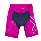 2XU Women's Pink Black Padded Cycling Shorts Size L Large Compression Triathlon