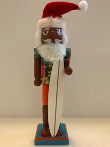 Holiday Home Surfing Santa Nutcracker 14" Height - Picture 1 of 4