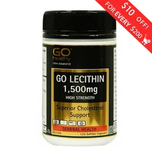 Go Healthy Go Lecithin 1500mg 120 Caps cholesterol support FREE SHIPPING FROM NZ - Picture 1 of 3