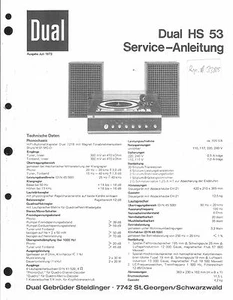 Dual Service Manual für HS 53 Copy - Picture 1 of 1