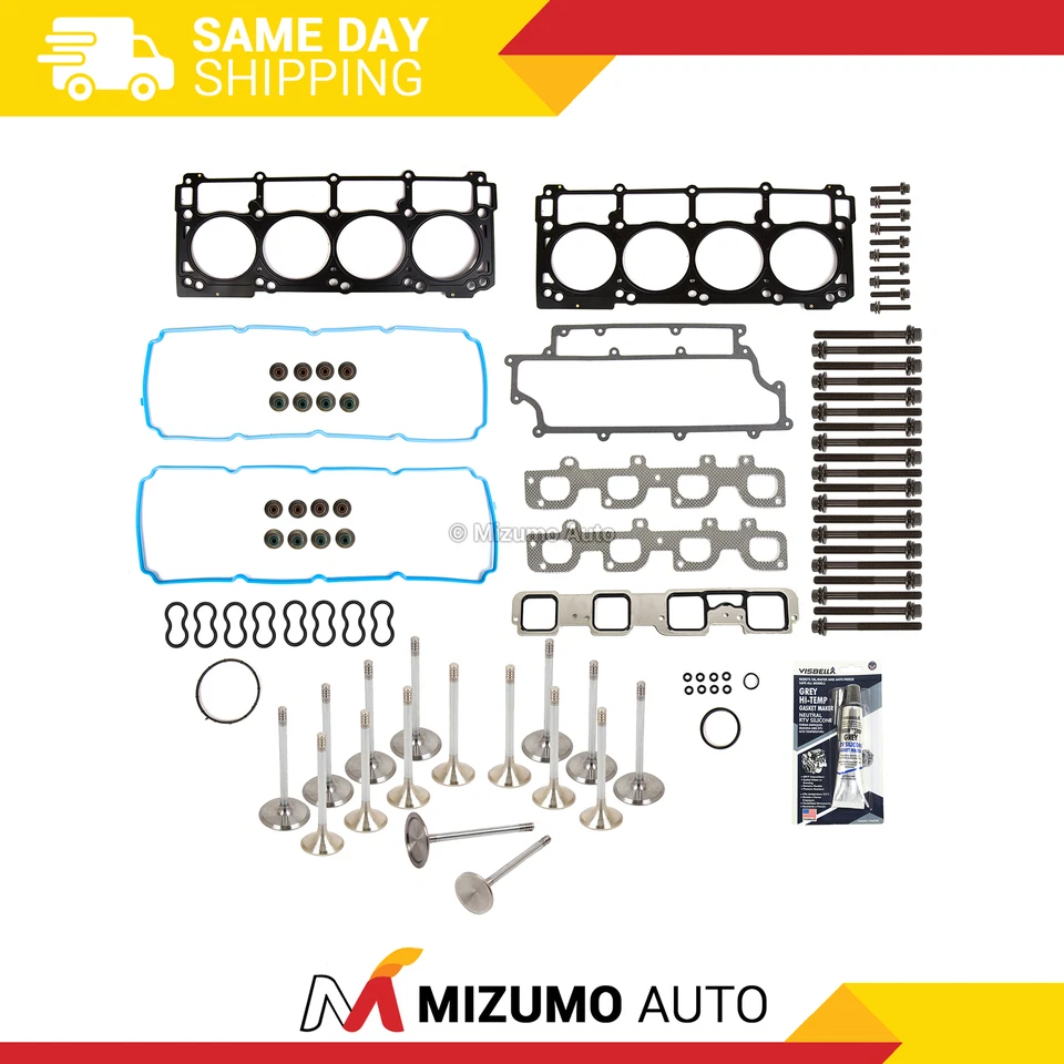 Head Gasket Set Intake Exhaust Valves Fit 2005-2009 Chrysler 300 Dodge Jeep 6.1L - Image 1 of 4