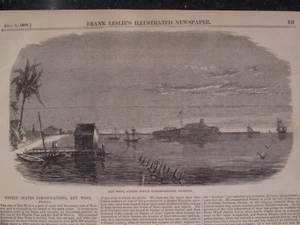 Key West Florida Fortifications Leslie's 1856 Original Print - Picture 1 of 2