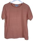 Vintage Sangam Imports Ltd Womens Shirt Pink Short Sleeve Linen-like Size M