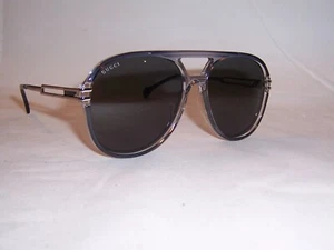 NEW GUCCI SUNGLASSES GG 1104S 001  GREY SILVER/GREY AUTHENTIC 1104 - Picture 1 of 8