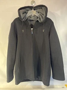 Worthington Women’s Jacket Quilted Back L ARGE  Hooded Fleece Lined - Picture 1 of 10
