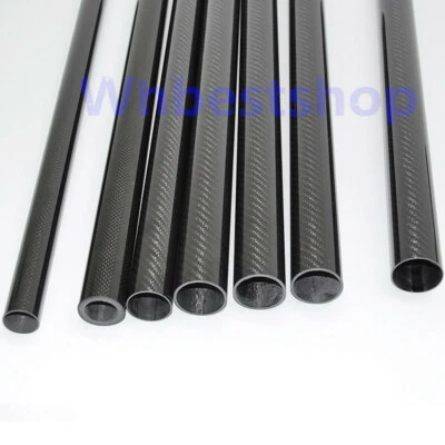 3K Carbon Fiber Tube 21mm 22mm 23mm 24mm 25mm 26mm 27mm 28mm 29mm 30mm x 500mm - Image 1 of 4
