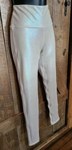 Mono B Leggings Ladies Medium Champagne Sparkle Full Length NWOT - Picture 1 of 14