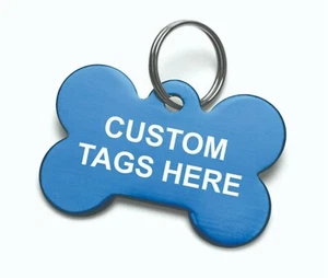 Custom Engraved Tag Bone Print Pet Tag Dog Cat ID Name Personalized Low Price - Picture 1 of 1