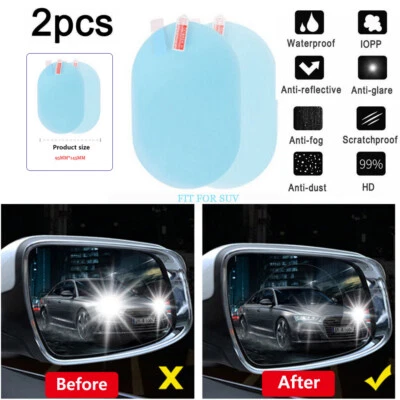 2x Pegatinas protectoras hidrofóbicas antiniebla impermeables para espejo retrovisor coche Foto 1 de 4