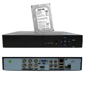 DVR 4 Canali con HARD DISK 500 GB Ibrido AHD IP ANALOGICO TVI CVBS IN ITALIANO - Afbeelding 1 van 9
