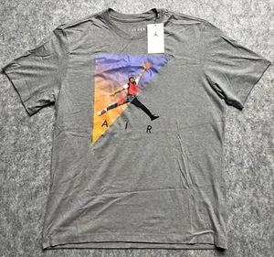 Air Jordan 23 Shirt Graphic Jumpman Grey Size Large Basketball Retro DV7734-091 - Picture 1 of 5