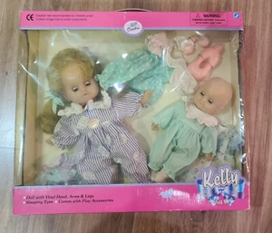 Vintage 90s KELLY baby doll play set HF CREATION NOS check condition 11.5" tall - Imagen 1 de 7