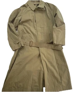 VTG YVES SAINT LAURENT KHAKI TRENCH COAT with MATCHING WAIST BELT Sz Medium - Picture 1 of 13