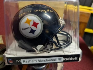 Pittsburgh Steelers handsigniert signed Mini Helm Coa Rashard Mendenhall - Bild 1 von 4