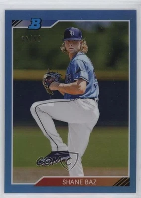 2020 Bowman Heritage Chrome Prospects Blue Refractor /99 Shane Baz #92CP-SB - Image 1 of 2
