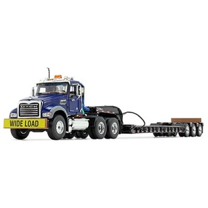 1/50 Mack Granite MP Day Cab Blue With Tri-Axle Lowboy By First Gear 50-3458 - Picture 1 of 1